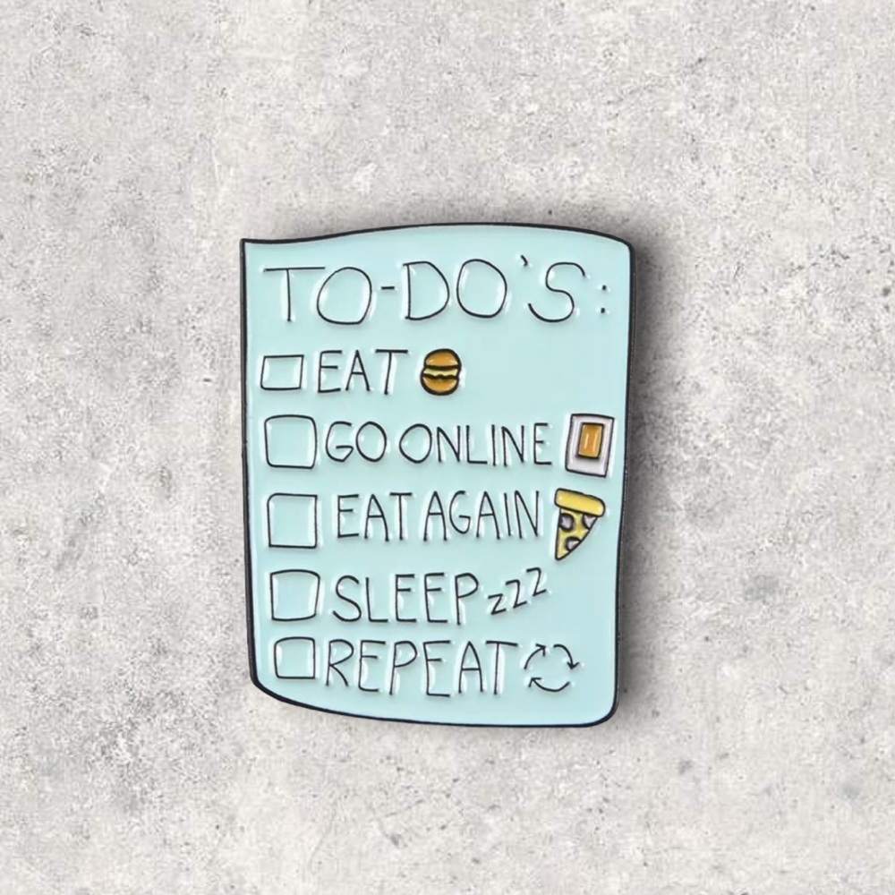 3/$18 NEW To Do List Enamel Pin Brooch